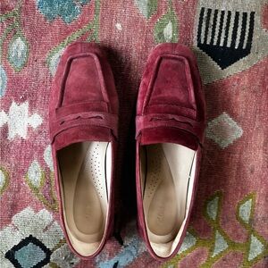 Clark’s Burgundy Suede Loafers